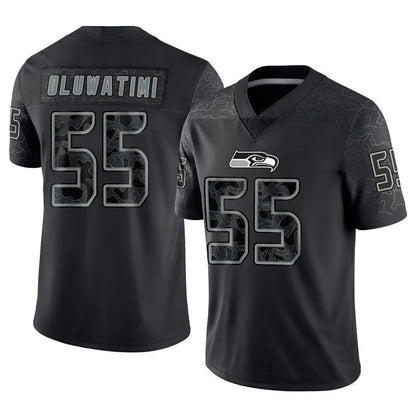 S.Seahawks #55 Olu Oluwatimi Player Black RFLCTV Limited Football Jerseys