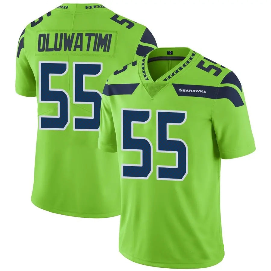 S.Seahawks #55 Olu Oluwatimi Player Green Vapor Limited Football Jerseys