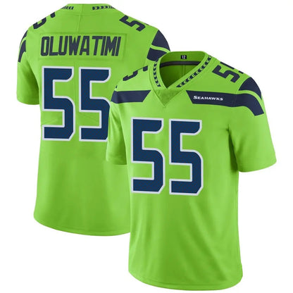 S.Seahawks #55 Olu Oluwatimi Player Green Vapor Limited Football Jerseys