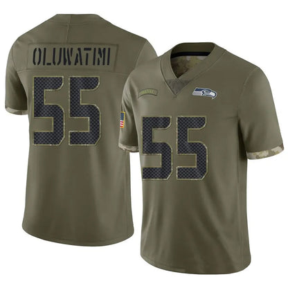 S.Seahawks #55 Olu Oluwatimi Player Salute to Service Olive Football Jerseys