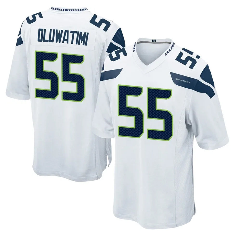S.Seahawks #55 Olu Oluwatimi Player White Home Game Football Jerseys