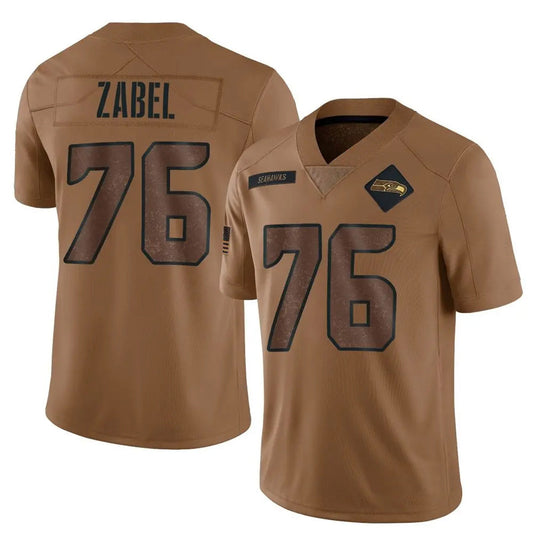 S.Seahawks #76 Grey Zabel Player Brown Salute To Service Limited Football Jerseys