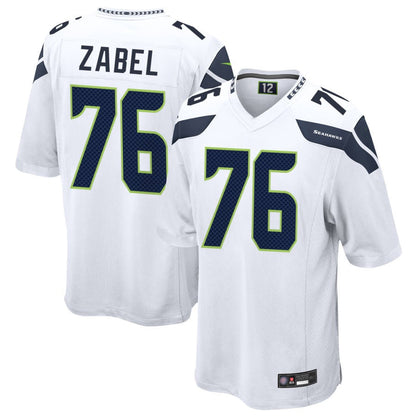 S.Seahawks #76 Grey Zabel Player White Home Game Football Jerseys
