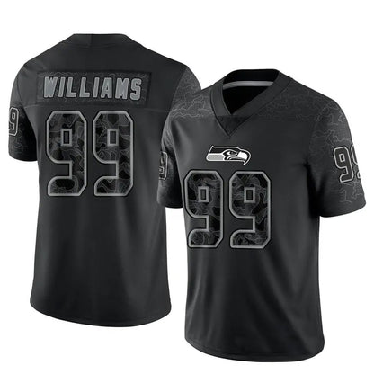 S.Seahawks #99 Leonard Williams Player Black RFLCTV Limited Football Jerseys