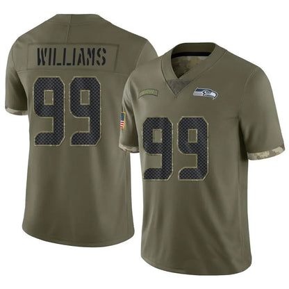 S.Seahawks #99 Leonard Williams Player Salute to Service Olive Football Jerseys