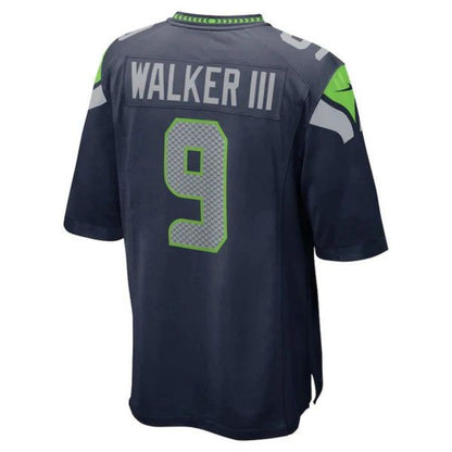#9 Kenneth Walker III Player S.Seahawks College Navy Game Football Jerseys