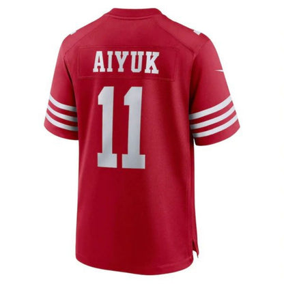 #11 Brandon Aiyuk Player SF.49ers Scarlet Team Game Football Jerseys