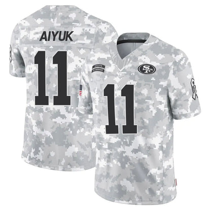 SF.49ers #11 Brandon Aiyuk Player Arctic Camo Salute to Service Limited Football Jerseys