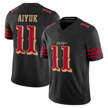 SF.49ers #11 Brandon Aiyuk Player Rivalries Collection Vapor Limited Black Football Jerseys