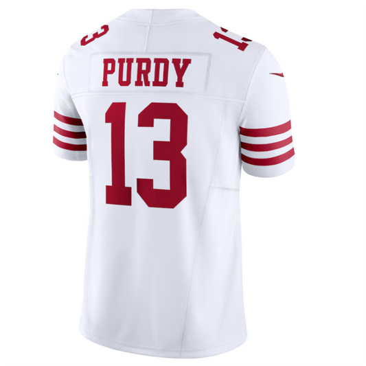 SF.49ers #13 Brock Purdy Playre White Vapor F.U.S.E. Limited Football Jerseys