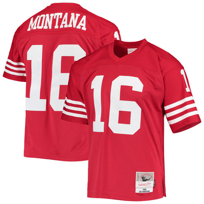 SF.49ers #16 Joe Montana Player Mitchell & Ness Legacy Replica Scarlet Football Jerseys