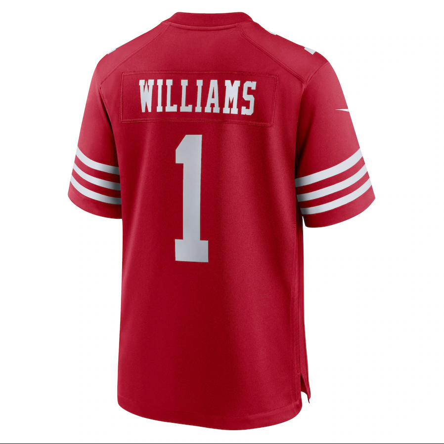 SF.49ers #1 Mykel Williams Scarlet 2025 Draft First Round Pick Game Stitched American Football Jerseys