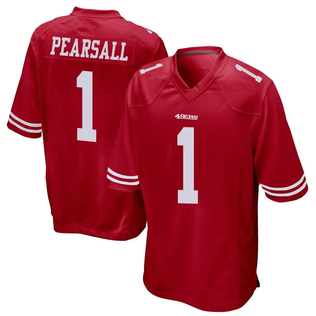 SF.49ers #1 Ricky Pearsall Player Scarlet Game Football Jerseys