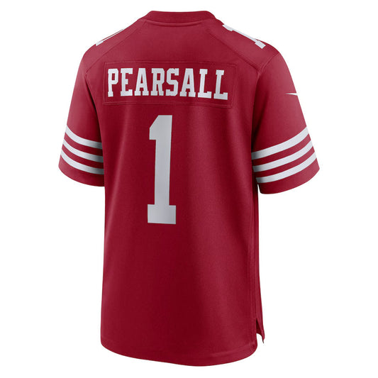 SF.49ers #1 Ricky Pearsall Player Scarlet Home Game Football Jerseys