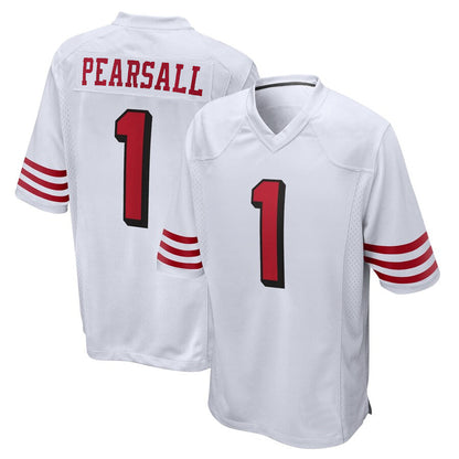 SF.49ers #1 Ricky Pearsall Player White Game Football Jerseys