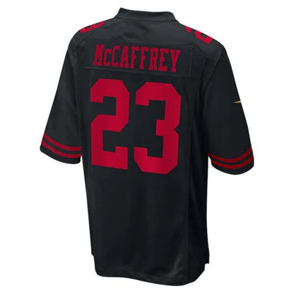 SF.49ers #23 Christian McCaffrey Player Black Fashion Game Football Jerseys