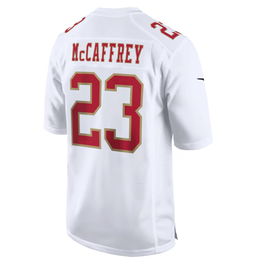 #23 Christian McCaffrey Player SF.49ers White Alternate Game Football Jerseys