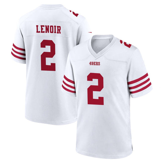 SF.49ers #2 Deommodore Lenoir Player White Home Game Football Jerseys