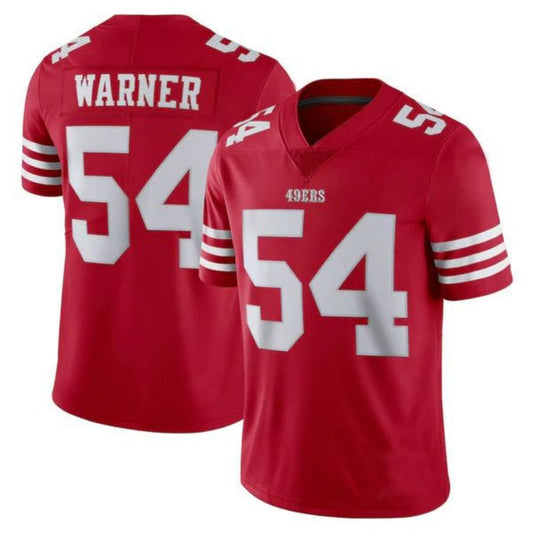 #54 Fred Warner Player SF.49ers Red Vapor Limited Football Jerseys