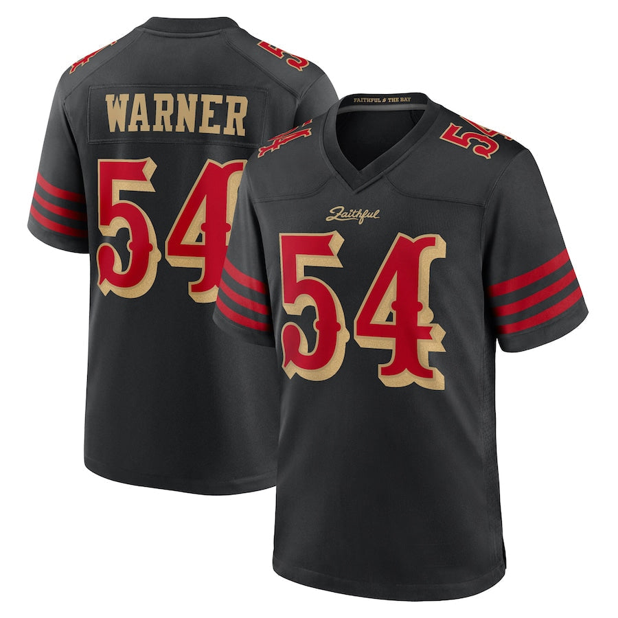 SF.49ers #54 Fred Warner Player Rivalries Collection Black Game Football Jerseys