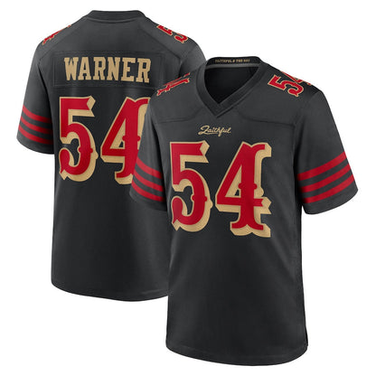 SF.49ers #54 Fred Warner Player Rivalries Collection Black Game Football Jerseys