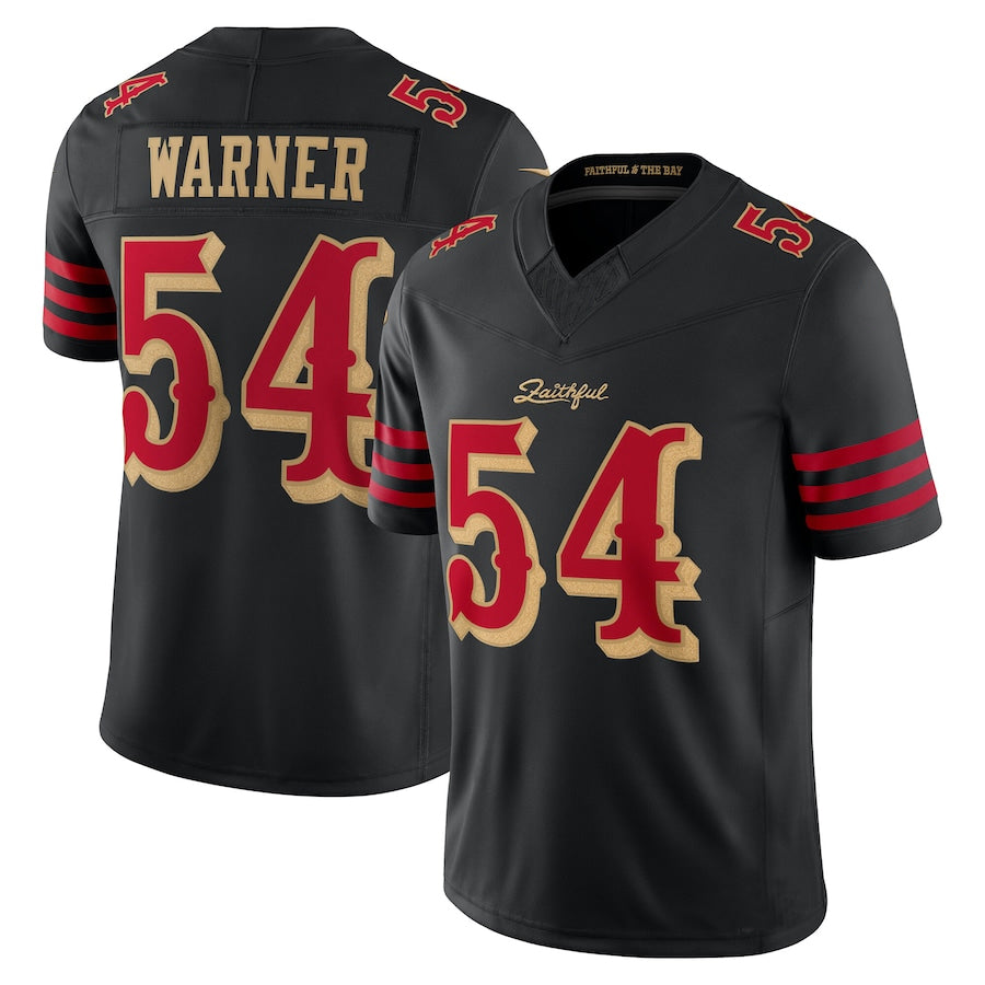 SF.49ers #54 Fred Warner Player Rivalries Collection Vapor Limited Black Football Jerseys