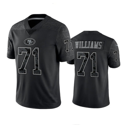 SF.49ers #71 Trent Williams Player Black RFLCTV Limited Football Jerseys