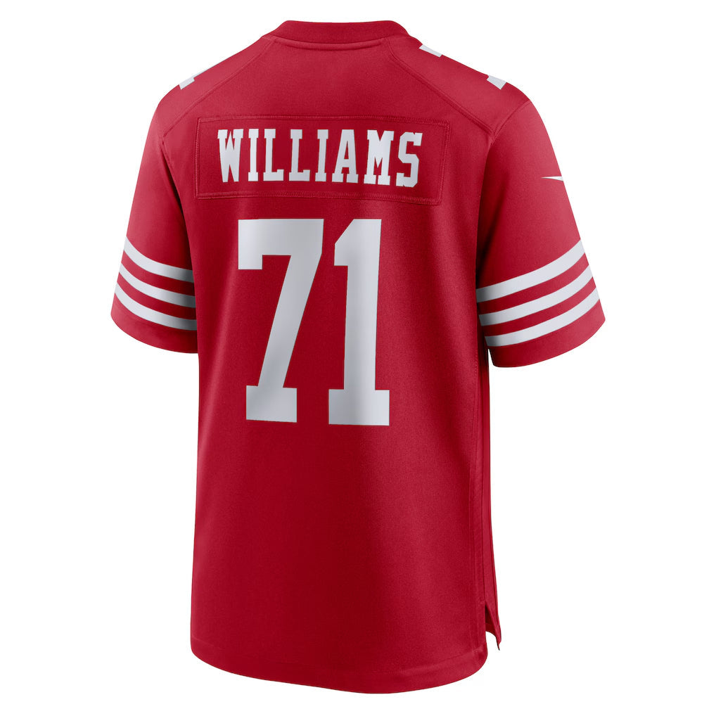 SF.49ers #71 Trent Williams Player Scarlet Home Game Football Jerseys