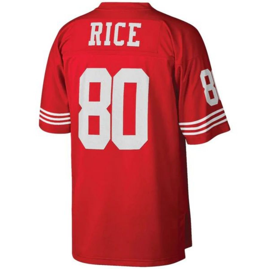 SF.49ers #80 Jerry Rice Mitchell & Ness Scarlet Big & Tall 1990 Retired Player Replica Football Jerseys