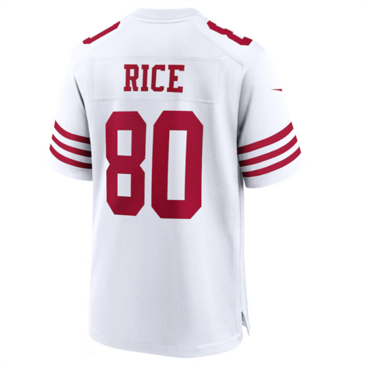 #80 Jerry Rice Player SF.49ers White Game Football Jerseys