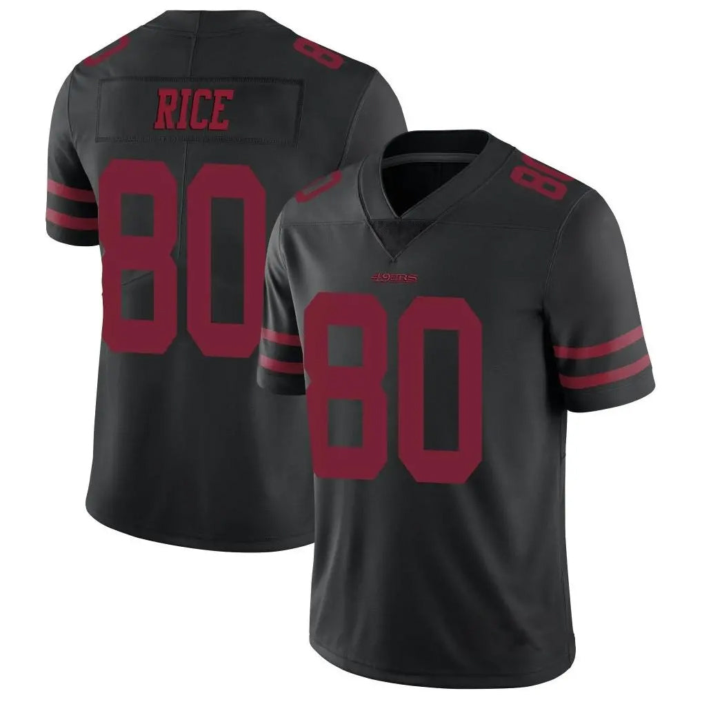 SF.49ers #80 Jerry Rice Player Black Vapor Untouchable Limited Throwback Football Jerseys