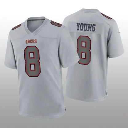 #8 Steve Young Player SF.49ers Gray Game Football Jerseys