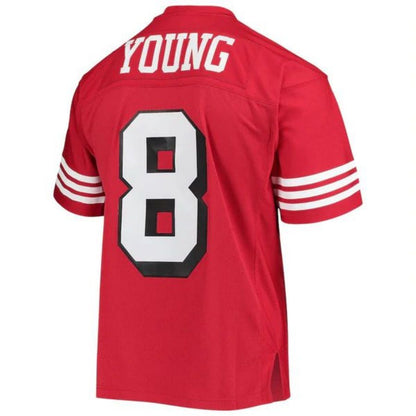 SF.49ers #8 Steve Young Player Mitchell & Ness Scarlet 1994 Legacy Replica Football Jerseys