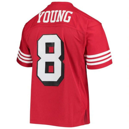 SF.49ers #8 Steve Young Player Mitchell & Ness Scarlet 1994 Legacy Replica Football Jerseys