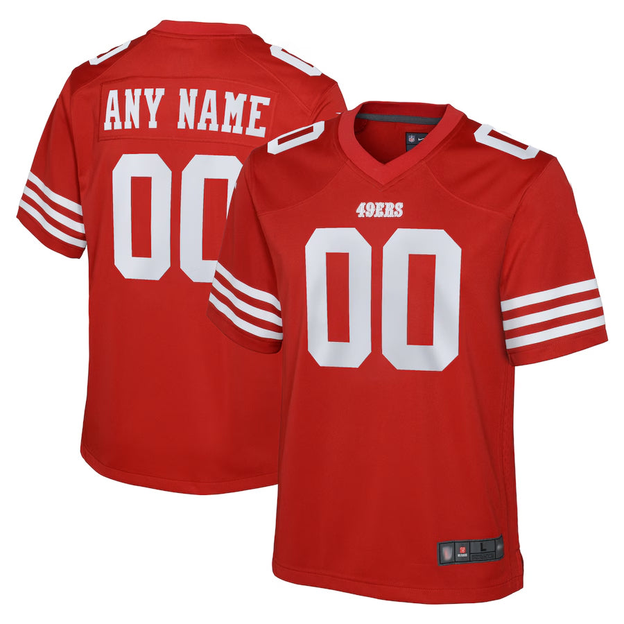 SF.49ers Game Team Colour Football Jerseys - Red - Custom