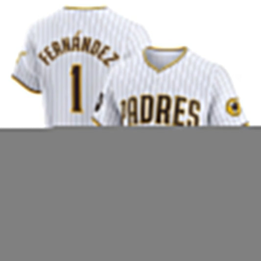 San Diego Padres #1 Tony Fern¨¢ndez Home Elite Sponsor Patch Player Jersey - White Stitched Baseball Jersey