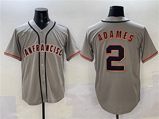 San Francisco Giants #2 Willy Adames Gray Cool Base Stitched Baseball Jersey