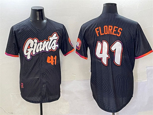San Francisco Giants #41 Wilmer Flores Anthracite 2025 City Connect Limited Stitched Baseball Jersey