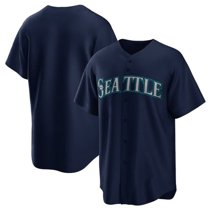 Seattle Mariners Alternate Replica Team Jersey - Navy Stitched Baseball Jersey