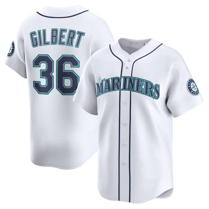 Seattle Mariners #36 Logan Gilbert Home Limited Player Jersey - White Stitched Baseball Jersey