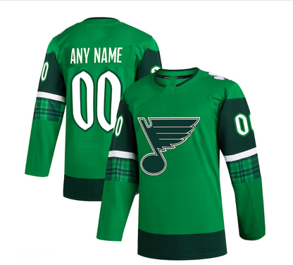 Custom St.Louis Blues 2023 St. Patrick's Day Primegreen Authentic Jersey - Kelly Green Stitched American Hockey Jerseys