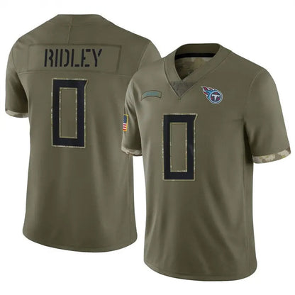 T.Titans #0 Calvin Ridley Player Olive Salute To Service Limited Football Jerseys
