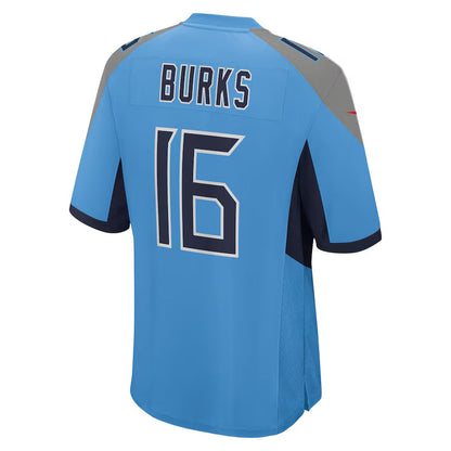 T.Titans #16 Treylon Burks Light Blue Team Game Stitched American Football Jersey