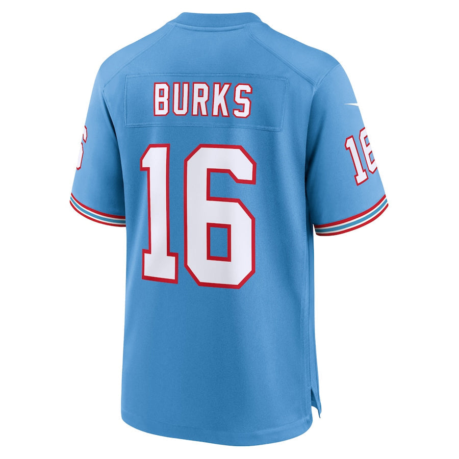 T.Titans #16 Treylon Burks Player Light Blue Throwback Alternate Game Football Jerseys