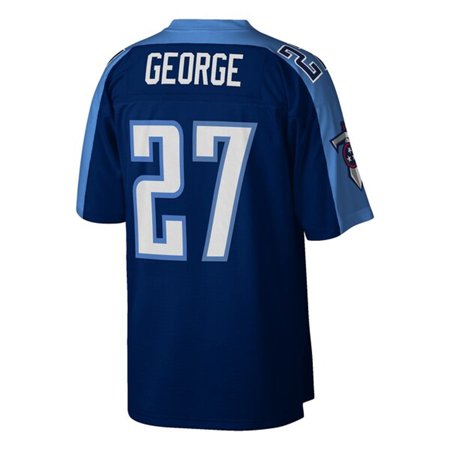 T.Titans #27 Eddie George Player Navy Mitchell & Ness Legacy Football Jerseys