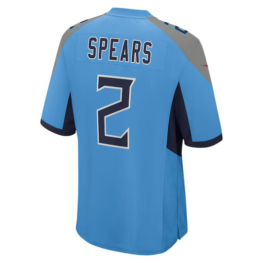 T.Titans #2 Tyjae Spears Light Blue Team Game Stitched American Football Jersey