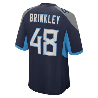 T.Titans #48 Beau Brinkley Player Navy Home Game Football Jerseys