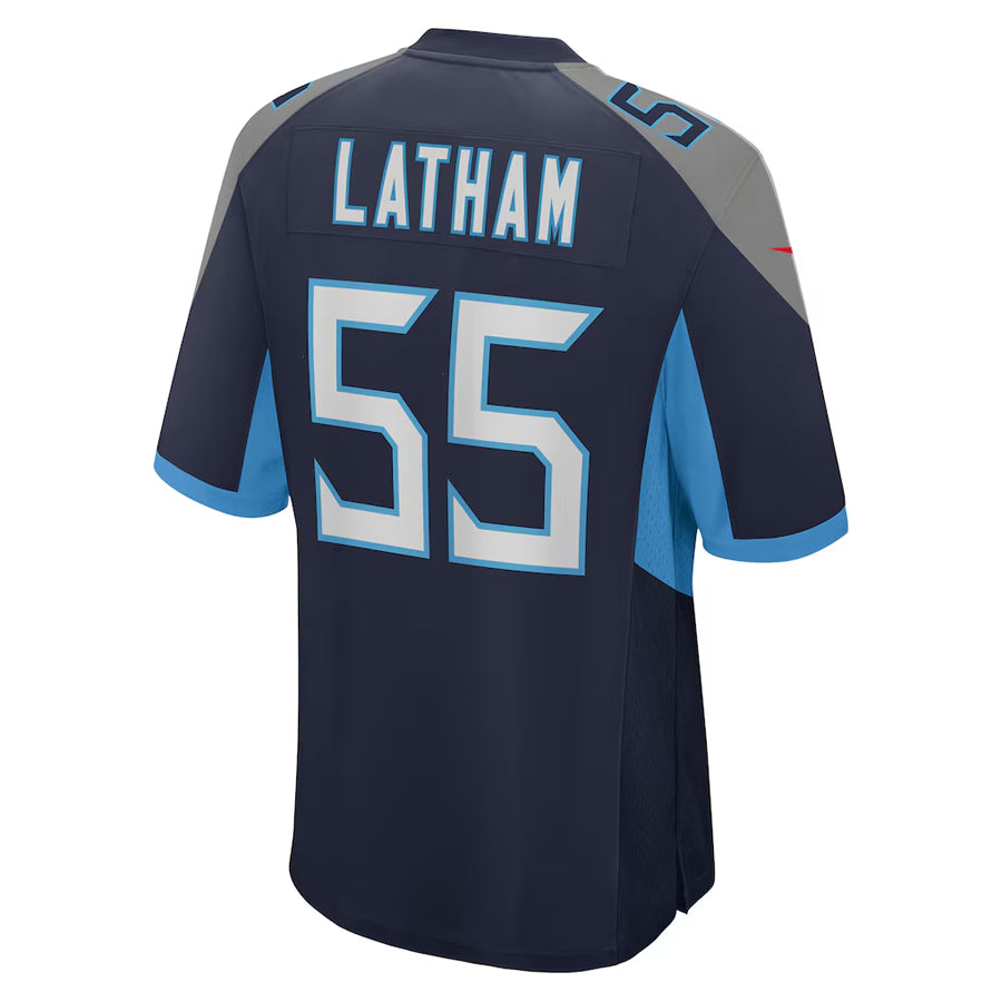 T.Titans #55 JC Latham Player Navy Home Game Football Jerseys