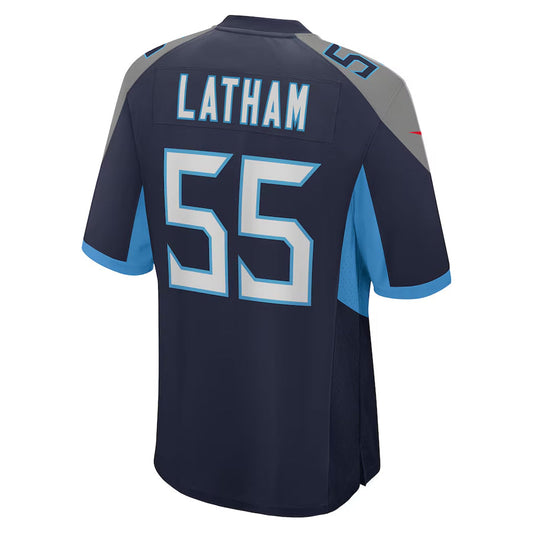 T.Titans #55 JC Latham Player Navy Home Game Football Jerseys