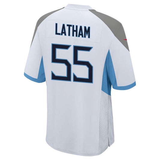 T.Titans #55 JC Latham Player White Home Game Football Jerseys